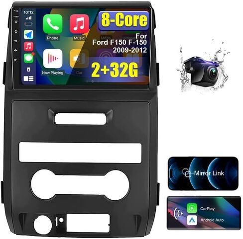 for Ford F150 F-150 2009-2012 Car Radio Stereo with Wireless Carplay Android Auto, 9 Inch HD Touchscreen 8 Core Android 12 Car Radio Stereo with Backup Camera Bluetooth AM/FM/RDS Wi-Fi GPS in Saudi Arabia