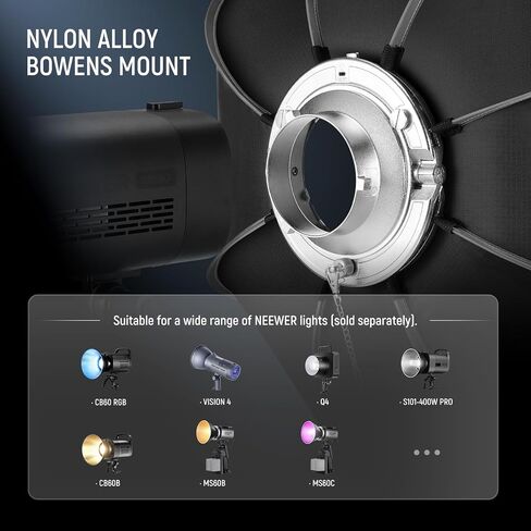 NEEWER 35.4'' Octagonal Softbox, Quick Release Parabolic Soft Box with Bowens Mount, Diffusers, Grid, Bag Compatible with Aputure 120d Compatible with Godox SL60w NEEWER Q4 AS600B CB300B Q300, NS92P in Kuwait