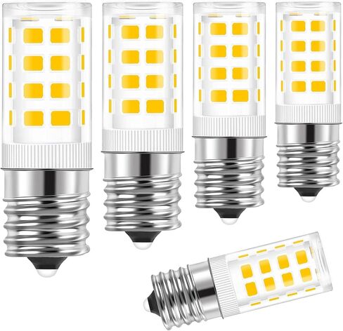 E17 LED Bulb, Dimmable 4W Microwave Oven Bulb, 40W Halogen Bulb Equivalent Replacement, Stove Light Bulb, Range Hood Bulb, Warm White 3000K(5 Pack) in Saudi Arabia