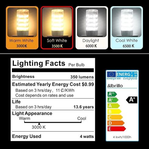 E17 LED Bulb, Dimmable 4W Microwave Oven Bulb, 40W Halogen Bulb Equivalent Replacement, Stove Light Bulb, Range Hood Bulb, Warm White 3000K(5 Pack) in Saudi Arabia