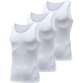 Queerier Men's Sleeveless Compression Tank Tops, Athletic Base Layer Cool Undershirts Muscle Gym Tank Tops 1 or 3 Pack