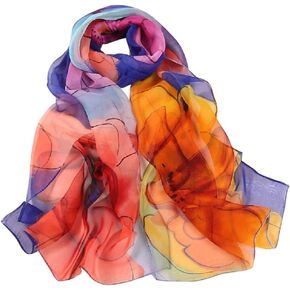 The Crafty Owl Sheer Floral Chiffon Scarves and Shawls for Adults