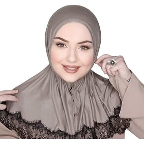 SIQITECHNO Hijab with Lace Muslim Hijab for Women Islamic Headscarf Fashion Hijab Scarf Shawl Arabian Head Wrap Eid Turban