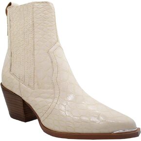 ARiderGirl Eleanor Women's Western Booties Animal Print Slip On Pointed Toe Stacked Heel Ankle Boots