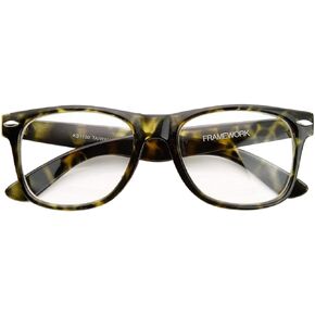 zeroUV Vintage Inspired Eyewear Original Geek Nerd Clear Lens Horn Rimmed Glasses
