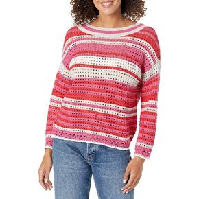 NIC+ZOE Women's Colorful Crochet Sweater