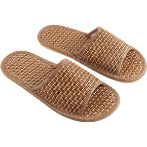 خف FENICAL Straw شبشب Rattan Flip Flop صيفي خشبي للكبار - مقاس 11-12 in Kuwait