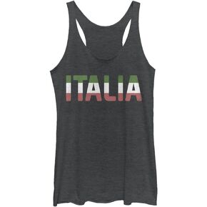 Fifth Sun Lost Gods Italia Stripe Women's Racerback Tank Top, Black Heather, XX-Large