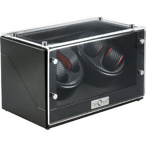 Diplomat Quad Black Wood Finish Watch Winder with Japanese Mabuchi Motor Watch Winder