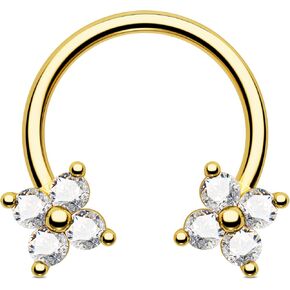 Jewseen Septum Rings 16g Septum Jewelry Gold Cartilage Earring Surgical Steel Daith Piercing Jewelry Nose Ring Hoop Clover Helix Conch Tragus Earrings for Women Men
