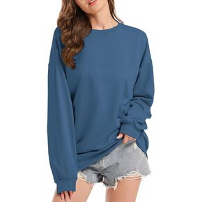 Wrenpies Oversized Lightweight Hoodies Pullover Hooded Sweatshirt for Women Solid Basic Casual Loose Fall Tops with Pocket