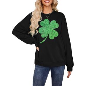 سترة Jillumi St. Patrick's Day للسيدات بأكمام طويلة ورقبة مستديرة أيرلندية