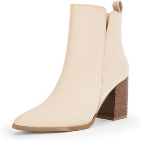 حذاء نسائي من Rilista بفتحة على شكل حرف V للكاحل بمقدمة مدببة وكعب مكدس وأحذية بسحاب جانبي in Kuwait