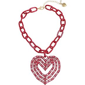 Betsey Johnson Womens Look Into Yr Heart Necklace