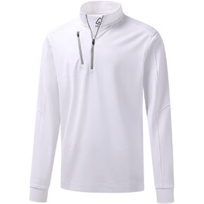 DEOLAX Mens Quarter Zip Pullover Solid 1/4 Zip Pullover Mens Athletic Performance Dry Fit Long Sleeve Thermal Mens Sweatshirt Mock Neck Mens Fishing Running Shirts UPF 50+ Golf Shirts for Men