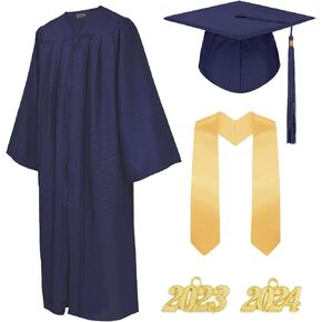 TOONRAIN Graduation Gown Cap Matte Graduation Costume Gown Tassel Set Graduation Clothes and Stole for High School & Bachelor in Kuwait