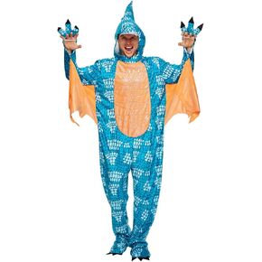 EraSpooky Adult Dinosaur Onesie Costume Deluxe Men Halloween Pterosauria Pajamas