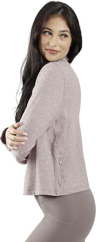 90 Degree By Reflex Cropped Two Tone Heather Long Sleeve Quarter Zip Jacket in Saudi Arabia