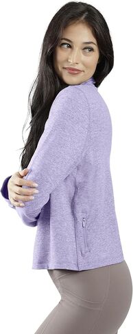90 Degree By Reflex Cropped Two Tone Heather Long Sleeve Quarter Zip Jacket in Saudi Arabia