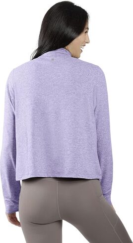 90 Degree By Reflex Cropped Two Tone Heather Long Sleeve Quarter Zip Jacket in Saudi Arabia