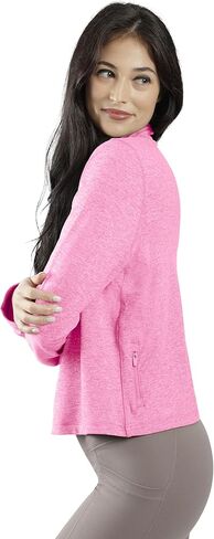 90 Degree By Reflex Cropped Two Tone Heather Long Sleeve Quarter Zip Jacket in Saudi Arabia