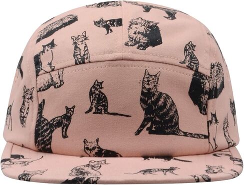 Hatphile Embroidery Print 5 Panel Hat Camp Cap in Kuwait