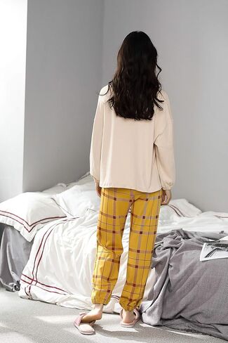 طقم بيجامة نسائي من Funyan، بيجامة قطن 100% بأكمام طويلة، ملابس نوم نسائية جميلة بنمط كرتوني، ملابس نوم... in Kuwait