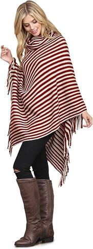 مجموعة MYS، سترة صوفية دافئة بياقة مدورة متماسكة وشريطية هامشية - بلوفر خريفي وشتوي غير متماثل، سترة شال ملفوفة بشرابة in Kuwait