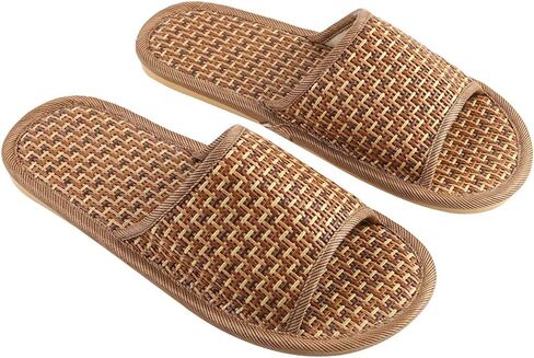 خف FENICAL Straw شبشب Rattan Flip Flop صيفي خشبي للكبار - مقاس 11-12 in Kuwait