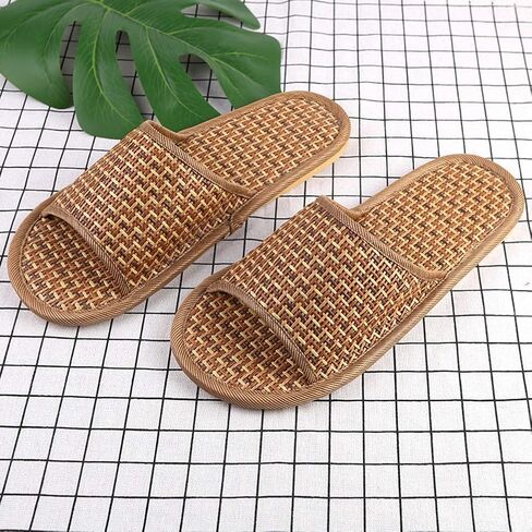 خف FENICAL Straw شبشب Rattan Flip Flop صيفي خشبي للكبار - مقاس 11-12 in Kuwait