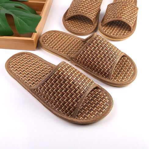 خف FENICAL Straw شبشب Rattan Flip Flop صيفي خشبي للكبار - مقاس 11-12 in Kuwait