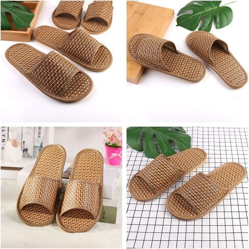 خف FENICAL Straw شبشب Rattan Flip Flop صيفي خشبي للكبار - مقاس 11-12 in Kuwait