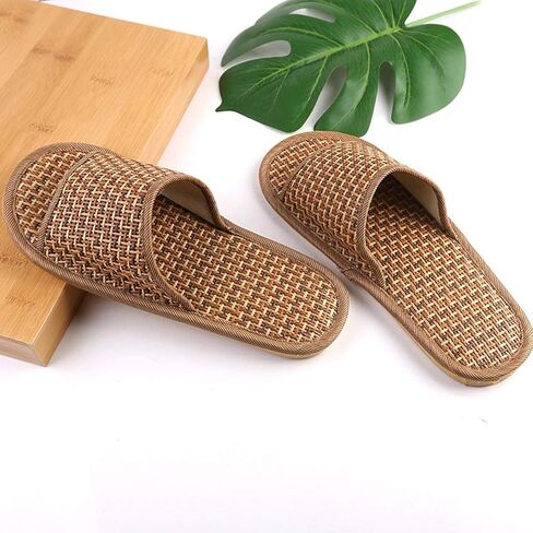 خف FENICAL Straw شبشب Rattan Flip Flop صيفي خشبي للكبار - مقاس 11-12 in Kuwait