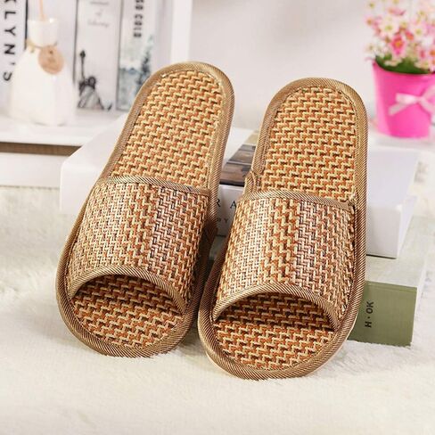 خف FENICAL Straw شبشب Rattan Flip Flop صيفي خشبي للكبار - مقاس 11-12 in Kuwait
