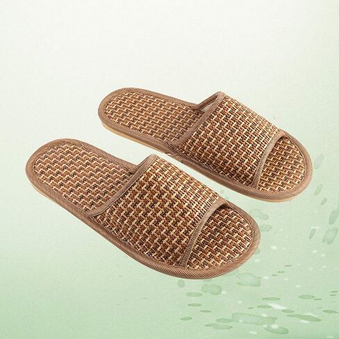 خف FENICAL Straw شبشب Rattan Flip Flop صيفي خشبي للكبار - مقاس 11-12 in Kuwait