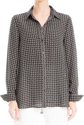 Max Studio Women's Spring 2023 Fashion Everyday Collared Long Sleeve Button Down Shirt in Saudi Arabia