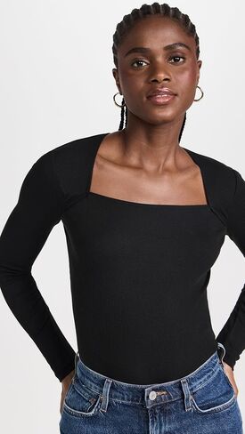 بلوزة Madewell النسائية ذات الرقبة الزاوية والأكمام الطويلة in Saudi Arabia