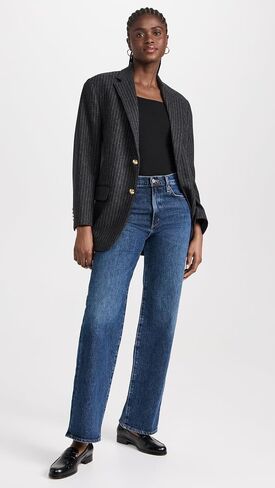 بلوزة Madewell النسائية ذات الرقبة الزاوية والأكمام الطويلة in Saudi Arabia
