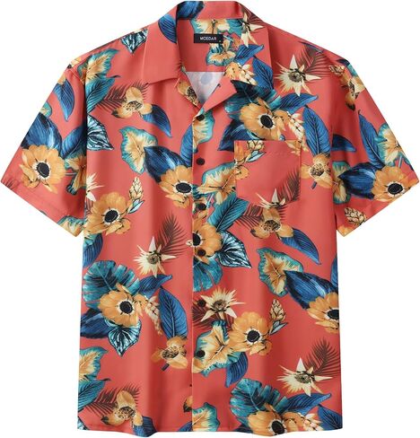 قمصان هاواي رجالي من MCEDAR فضفاضة بأكمام قصيرة وأزرار للأسفل، قميص شاطئ ألوها الاستوائي - كبير وطويل in Kuwait