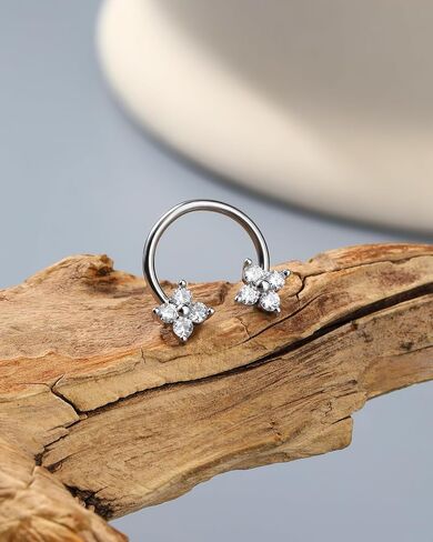Jewseen Septum Rings 16g Septum Jewelry Gold Cartilage Earring Surgical Steel Daith Piercing Jewelry Nose Ring Hoop Clover Helix Conch Tragus Earrings for Women Men in Saudi Arabia