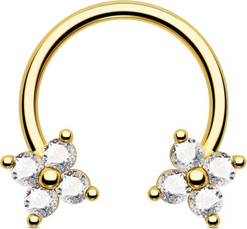Jewseen Septum Rings 16g Septum Jewelry Gold Cartilage Earring Surgical Steel Daith Piercing Jewelry Nose Ring Hoop Clover Helix Conch Tragus Earrings for Women Men in Saudi Arabia