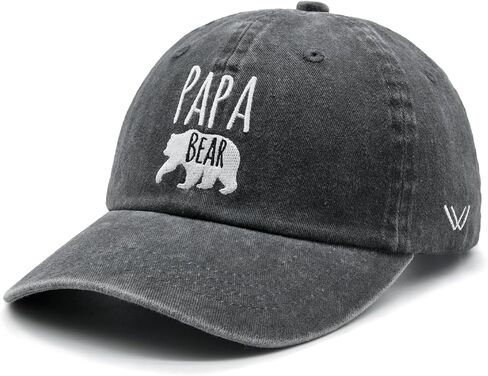 Waldeal Men's Papa Bear Embroidered Washed Denim Adjustable Baseball Cap Dad Hat in Saudi Arabia