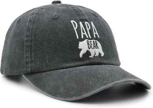 Waldeal Men's Papa Bear Embroidered Washed Denim Adjustable Baseball Cap Dad Hat in Saudi Arabia
