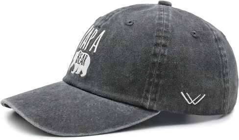 Waldeal Men's Papa Bear Embroidered Washed Denim Adjustable Baseball Cap Dad Hat in Saudi Arabia
