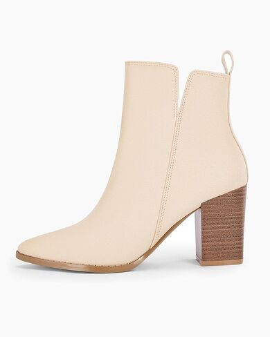 حذاء نسائي من Rilista بفتحة على شكل حرف V للكاحل بمقدمة مدببة وكعب مكدس وأحذية بسحاب جانبي in Kuwait