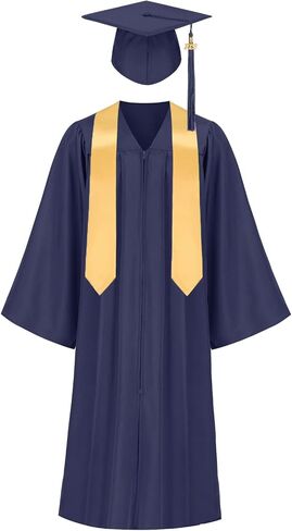 TOONRAIN Graduation Gown Cap Matte Graduation Costume Gown Tassel Set Graduation Clothes and Stole for High School & Bachelor in Kuwait