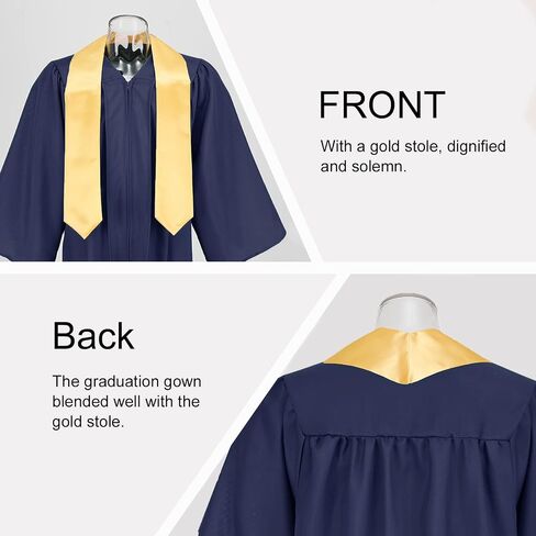 TOONRAIN Graduation Gown Cap Matte Graduation Costume Gown Tassel Set Graduation Clothes and Stole for High School & Bachelor in Kuwait
