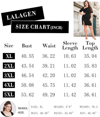 فستان LALAGEN نسائي مقاس كبير بأكمام قصيرة مكشكش فستان قصير غير رسمي بفتحة جانبية غمد نادي كوكتيل فساتين حفلات الكوكتيل in Kuwait