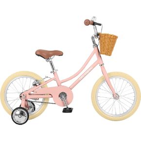 Retrospec Beaumont Mini 16 Inch Kids Bike for 4-6 Year-olds with Cushioning Tires, V-Brakes, Training Wheels, Basket and Bell for Boys and Girls Childrens Bicycle