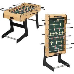 48 Inch Foldable Foosball Table, Soccer Table Game for Kids and Adults, Arcade Table Soccer for Home, Indoor Game Room Sport, Easy Assembly